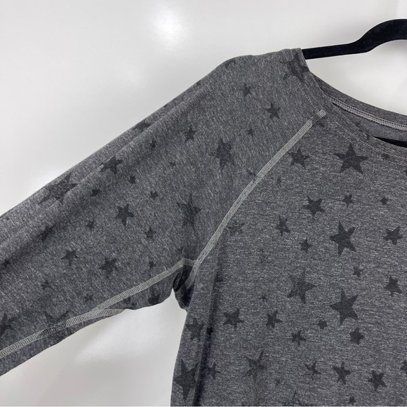 Current/Elliott Long Sleeve Star Printed Shirt Grey/Black Women's Size 1 Small - Picture 3 of 8